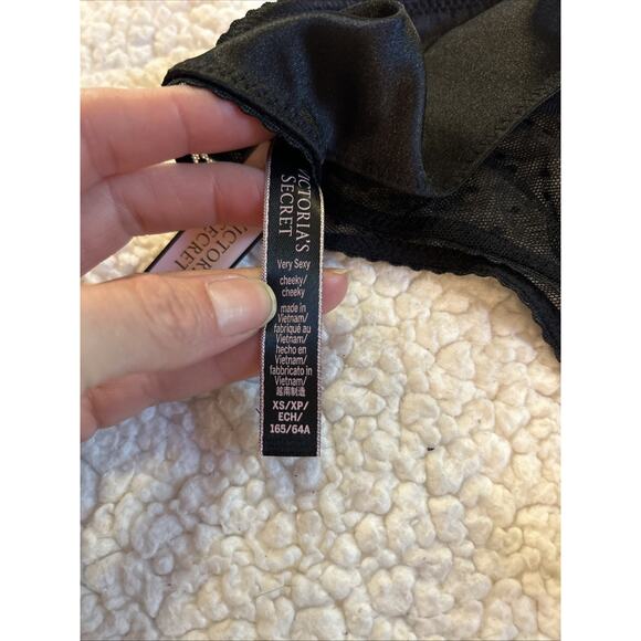 Victoria’s Secret Very Sexy Open Back Lace up Cheeky Panty XS Black - Picture 5 of 6